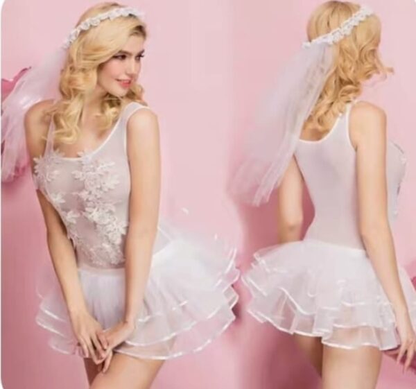Bridal dress short white one size fits all