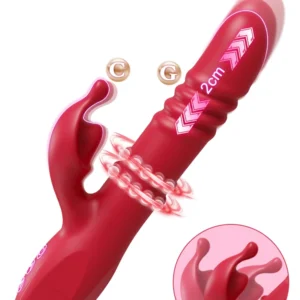 Powerful Rabbit Vibrator For Women G Spot Telescopic Rotating Clitoris Vagina Stimulator Female Masturbator For Adult Sexy Toys